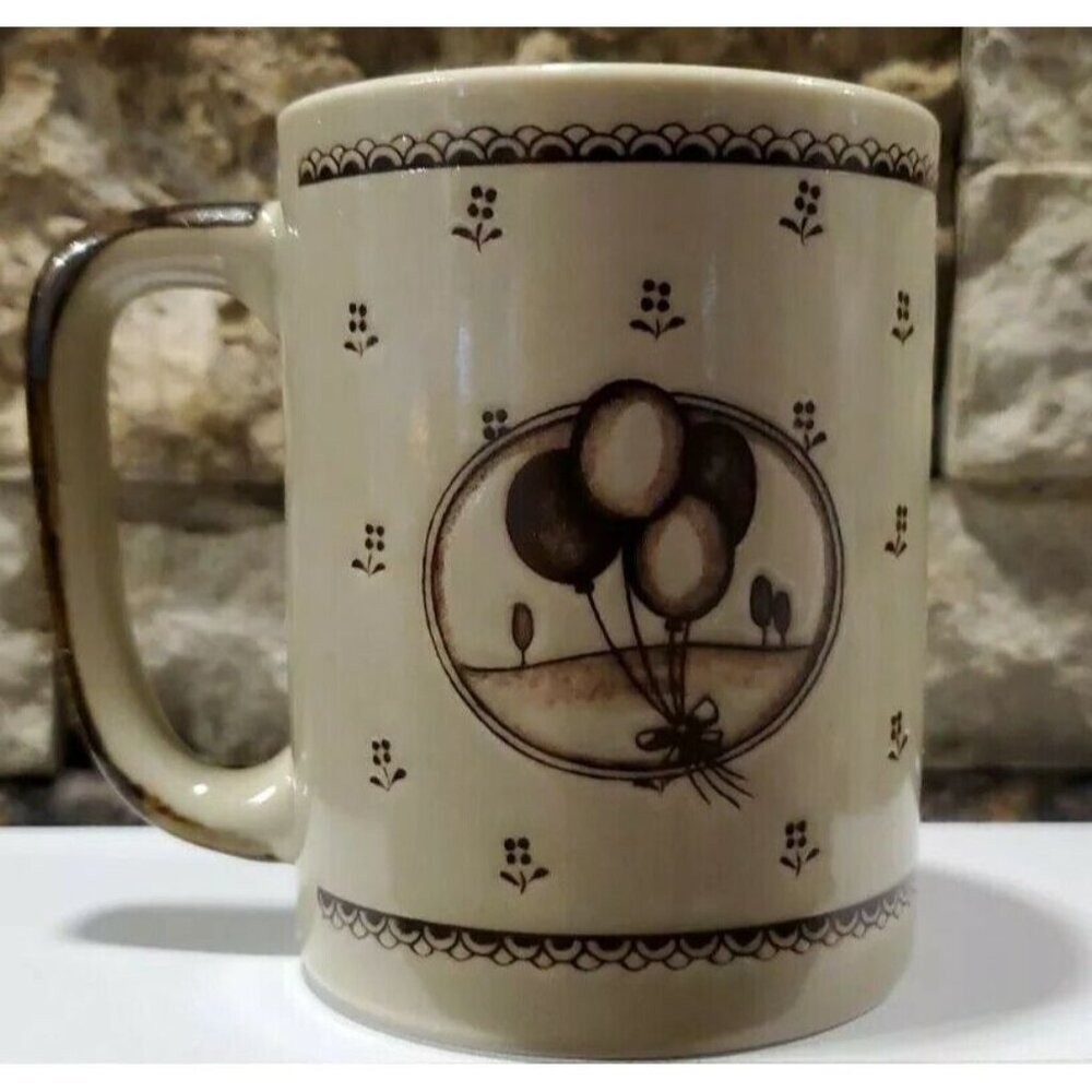 Teddy Bear Balloon Birthday Party Coffee Mug Tea Hot Chocolate Otagiri Looking - Picture 3 of 7